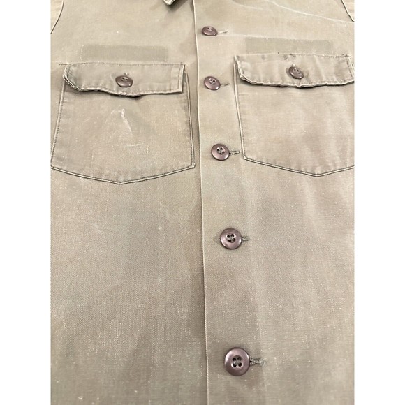 US Army Field Jacket Size Small  Green 1970s Military Olive Faded - Picture 4 of 13